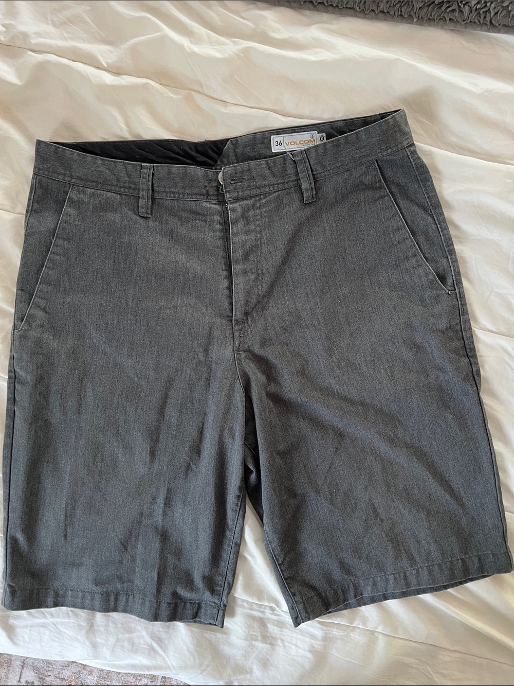 Volcom Men's Charcoal Flat Front Shorts